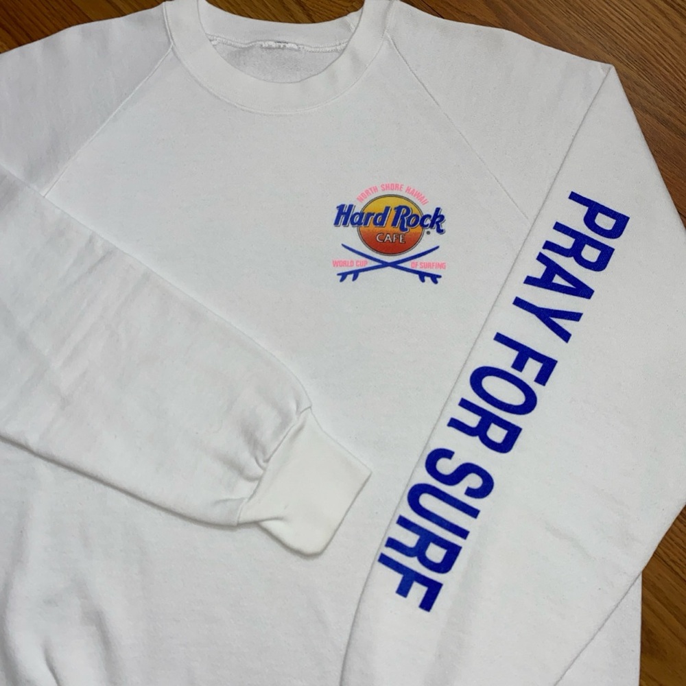 Vintage 80s Hard Rock Cafe World Cup of Surfing Sweatshirt Size L Retro Surf - Picture 3 of 6